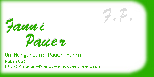 fanni pauer business card